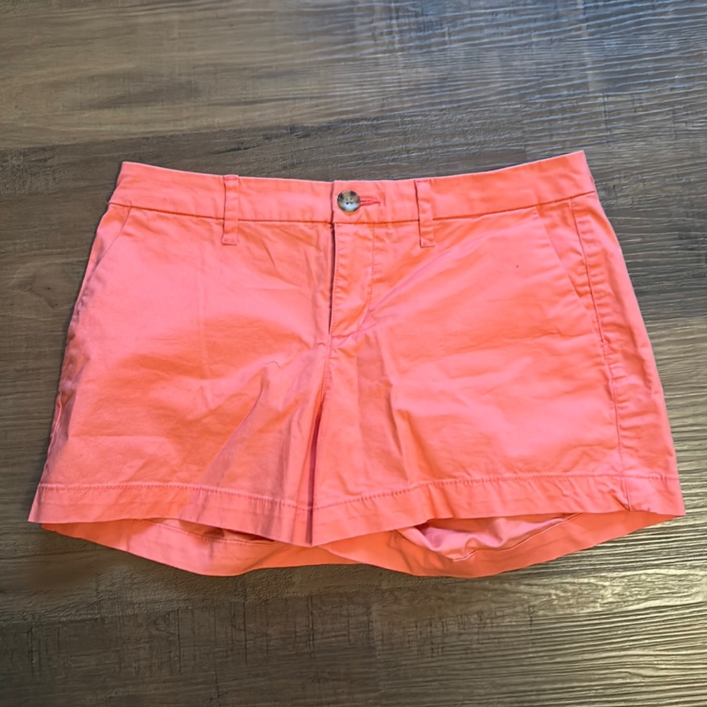 EUC Old Navy Everyday Short Size 0 Mid Rise Coral Pink 3.5 Inseam Twill